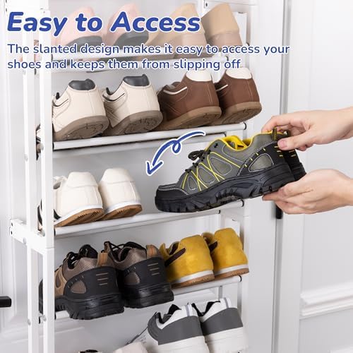 HUXOR Over The Door Shoe Organizer, 11-Tier Hanging Shoe Organizer, White - Image 6