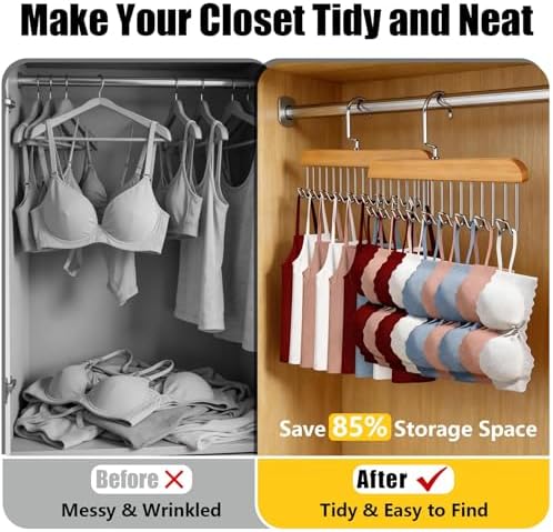 Bra Hangers for Closet Organizer with 24 Hook Belt Hanger for Closets 3 Pcs - Image 2