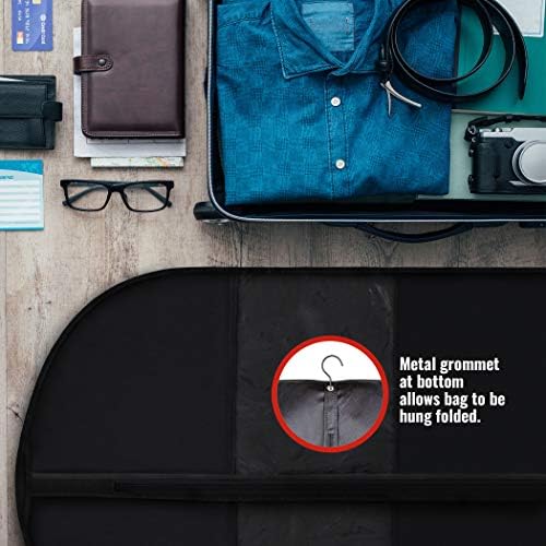 PLX Black Garment Bags for Hanging Clothes Suit Travel Clothing Storage - Image 3