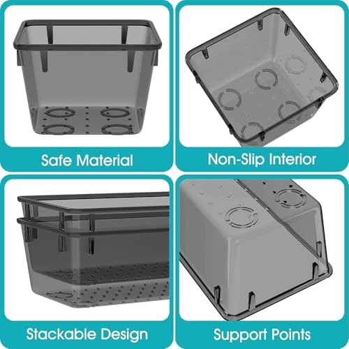 28 PCS Plastic Drawer Organizers Set, 4 Size Desk Drawer Organizer Trays - Image 3
