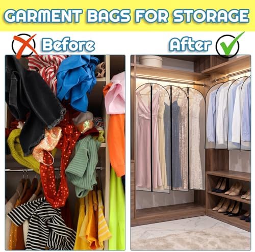Amylove 40 Pcs 60" Garment Bags Bulk for Dresses Gowns Storage - Image 5