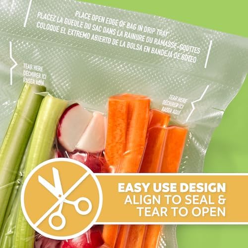FoodSaver Pint Pre-Cut Vacuum Seal Bags, Easy Use Vacuum Storage Bags, Align to Seal and Tear to Open Vacuum Sealer Storage Bags, 27 Pack - Image 3