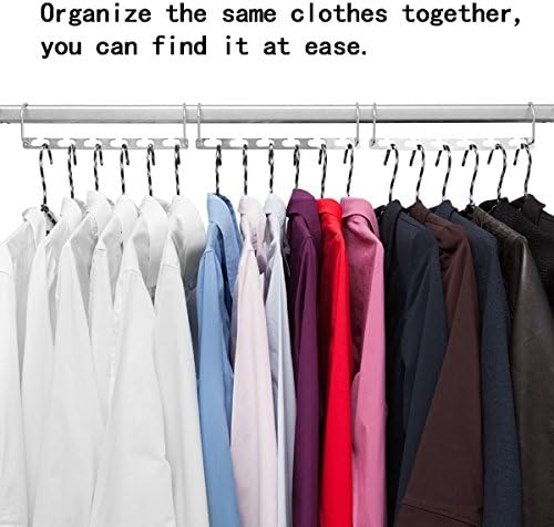 CBTONE 6 Pack Closet Space Saving Hangers, Multi-Purpose Metal Magic Cascading Hangers With Updated Hook Design for Organizing Wardrobe Clothing - Image 4