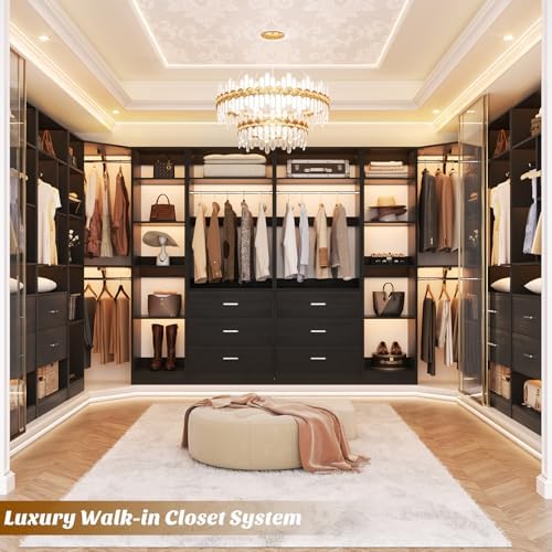 Besiost Corner Closet System with 6 Drawers, Corner Closet Organizer System - Image 2