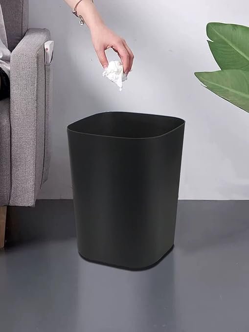 Besli 2 Gallon Small Trash Can Garbage Can Wastebasket for Bathroom Bedroom Kitchen Office (Black, 1 Pack)