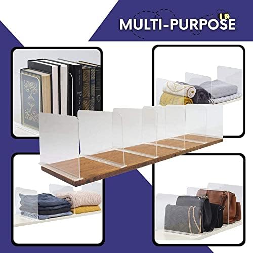 Bee Neat Closet Acrylic Shelf Dividers, Closet Organizer, 6 Pack, 8" x11 ⅝ - Image 4