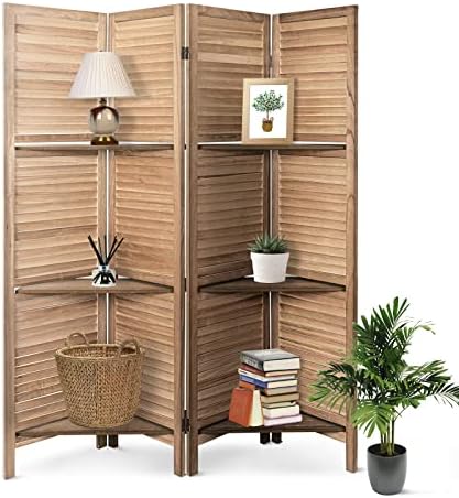 Room Divider with Shelves Freestanding Wood Room Partition Divider by Unknown