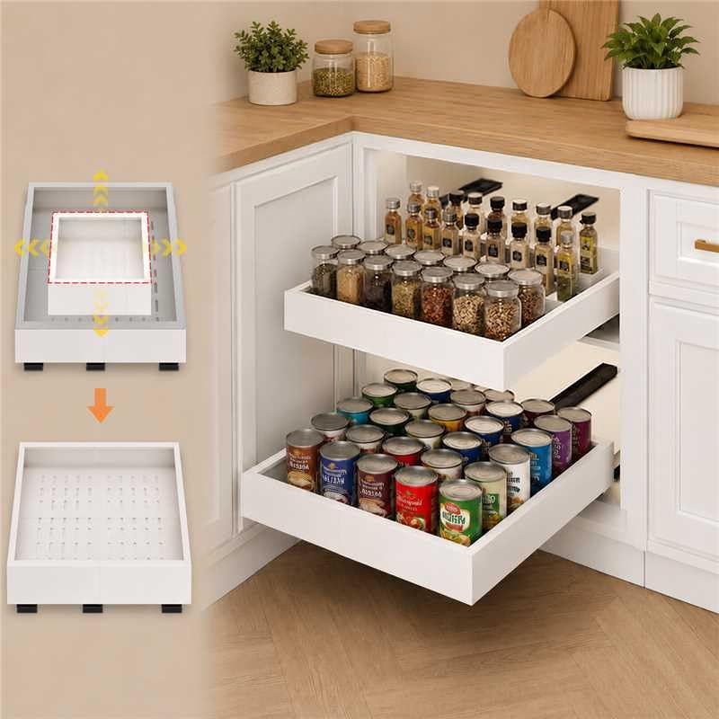 Fokyfok 2PC Pull Out Cabinet Organizer,Expandable,No Drill,Kitchen by Fokyfok
