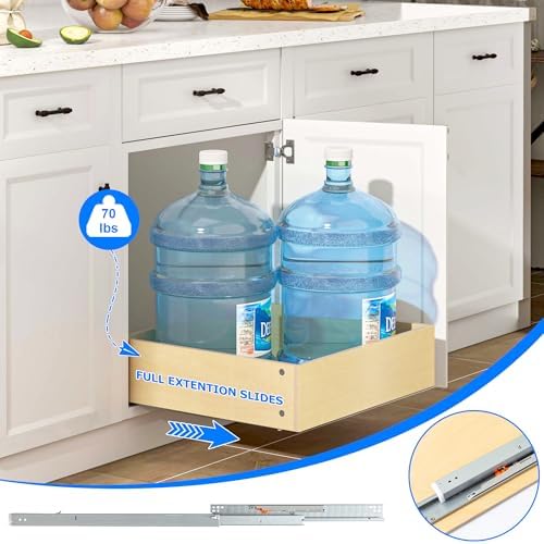 WelFurGeer Soft Close Pull Out Cabinet Organizer, 17" W x 22" D Heavy-Duty Plywood Pull-Out Cabinet Drawer, Cabinets Roll Out Drawers, Durable Pullout Drawers for Home & Kitchen Organization - Image 6