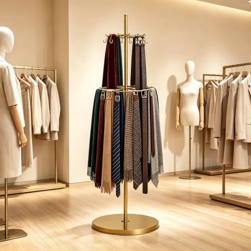 Rotatable Organizer Belt Hanger Tie Rack Scarf Purse Display - Image 6