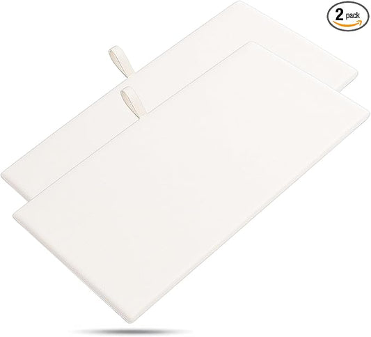 TheDisplayGuys For Your Modern Living 2-Pack Flat Foam Cushion Jewelry Display Pad Inserts - Velvet - Tray/Case Liners - Necklaces, Bracelets, Watches (White) by The Display Guys