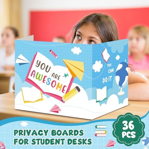 36 Pcs Desk Dividers Privacy Boards for Student Classroom, You are Awesome - Image 3