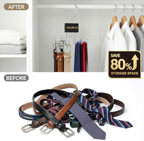 2 Pack Tie and Belt Hanger, Multi Hooks Closet Organizer Rack for caps - Image 3