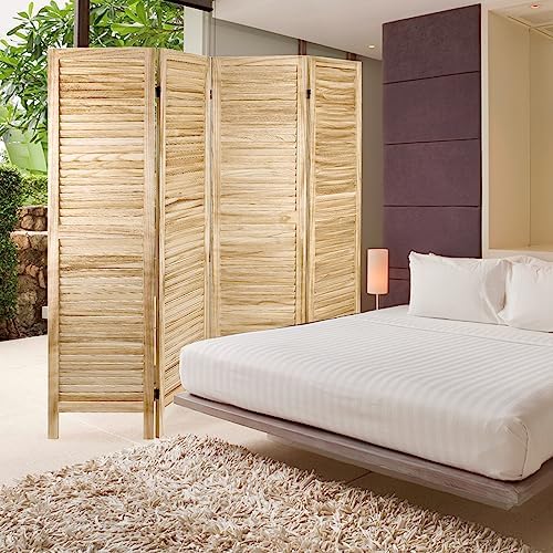 Louvered Room Divider Freestanding Wood Room Partition Divider - Image 7