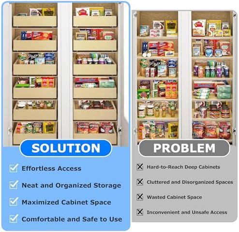 WelFurGeer Soft Close Pull Out Cabinet Organizer, 17" W x 22" D Pull Out Drawers for Cabinets, Space-Saving Cabinet Organizer with Easy Installation, Durable Pullout Drawers for Home & Kitchen - Image 4