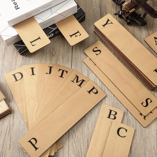 26 Pcs Wooden Alphabet Book Dividers A-Z Bookshelf Organizers - Image 3