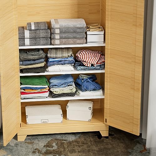 Closet Organizer Tension Shelves Expandable Cabinet Storage Shelving Rack Heavy Duty Metal DIY Divider for Cabinet Wardrobe Cupboard Pantry Kitchen Bedroom,White,2packs - Image 5