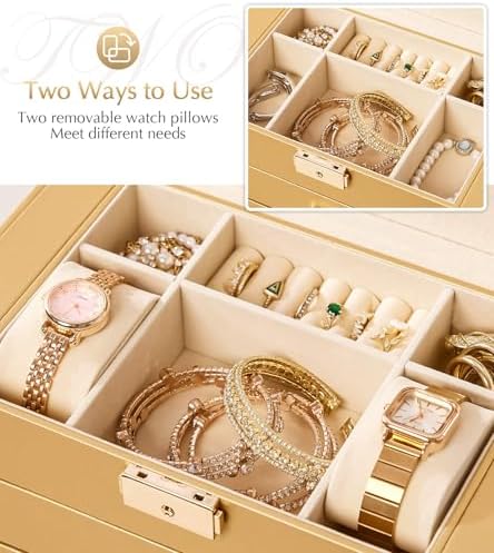 Homde Large Jewelry Box for Women: 5-Layer Organizer with Lock for Dresser - Image 4