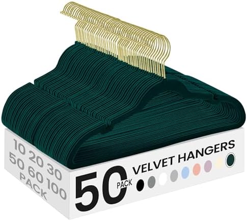 SONGMICS Velvet Hangers 50 Pack, Non-Slip Clothes Hangers, Space-Saving by Unknown