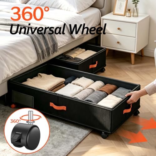 66L 2-Pack ,Under Bed Storage with Wheels , 30" L x 16" W x 7.5" H - Image 5