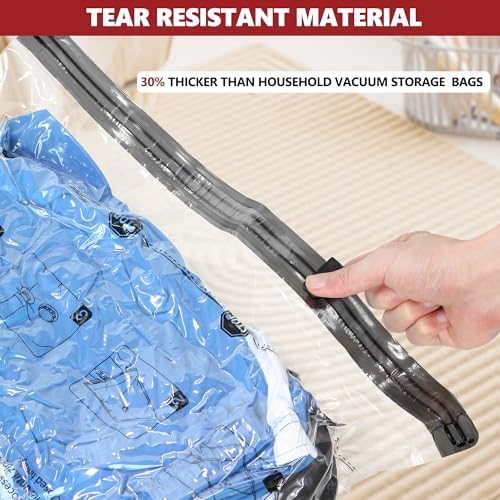 Vacuum Seal Bags for Clothing Travel and Home Storage, Travel Vacuum Bags with Electric Pump, Space Saver Compression Packing Cubes for Luggage Suitcase Bedding Blankets Clothes, 18 Combo - Image 6