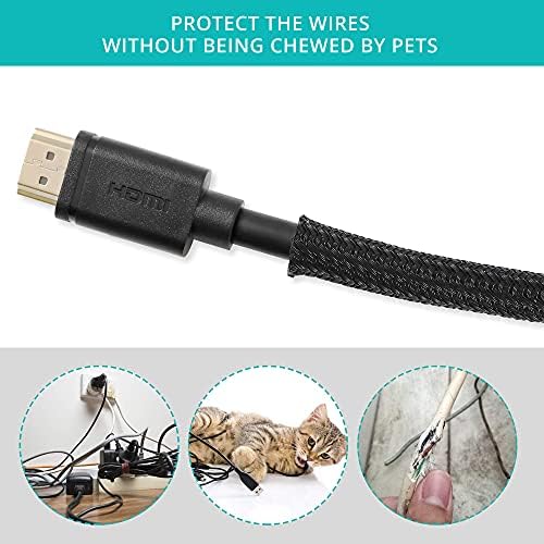 ZhiYo Cable Sleeve, 20ft, 1/4 inch, Black - Image 3