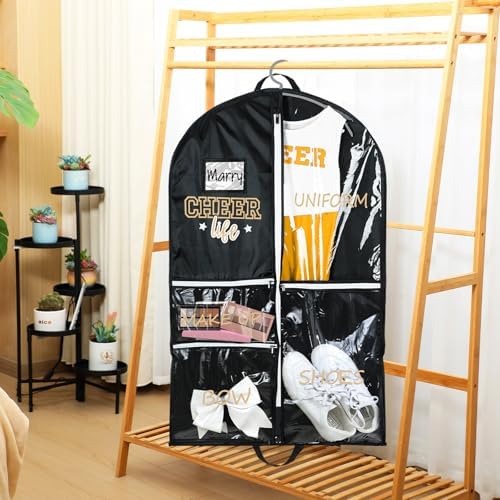 Blushtier 40" Cheer Uniform Garment Bag Cheerleading, Black,Gold - Image 4