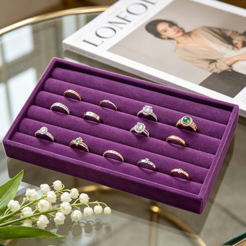 Velvet Jewelry Trays for Drawers, Purple Stackable, 8 Rolls - Image 5