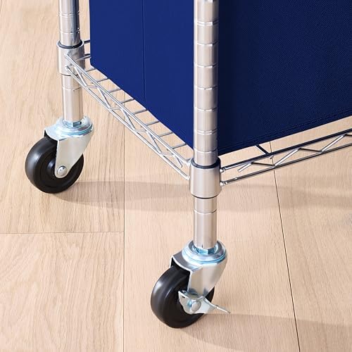 Amazon Basics Adjustable Clothes Rack for Handing, Double Hanging Rod Garment Rolling Closet Clothing Organizer, Chrome, 36'' x 14'' x 72'' - Image 3