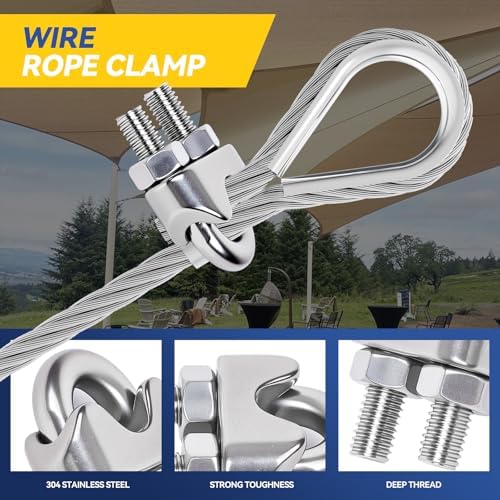 6 Pcs 5/16 inch Wire Rope Cable Clips,Wire Rope Clamp,Cable Clamp - Image 3