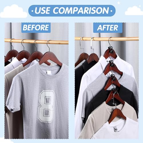 Unittype 100 Pcs Black Plastic Heavy Duty Clothes Hanger Connector Hooks, Space Saving, Cascading - Image 4