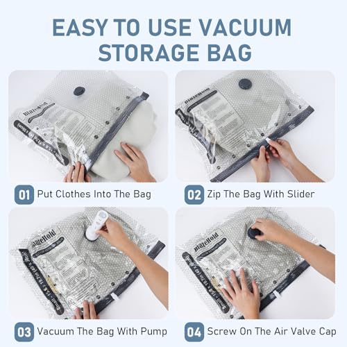 15 Pack Cordless Travel Vacuum Bags Set, Thickened, 3-Zipper Seal Upgrade - Image 6