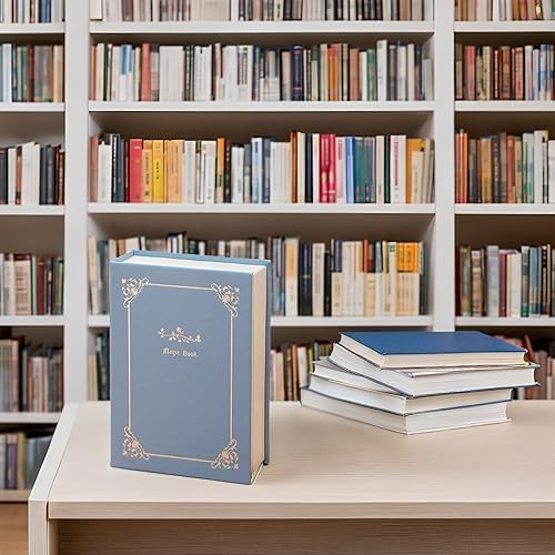PU Leather Book Jewelry Organizer Box with Magnetic Closure, Stylish Jewelry Box for Women and Girls,Travle Jewelry Case for Rings Necklaces Earring (Blue)