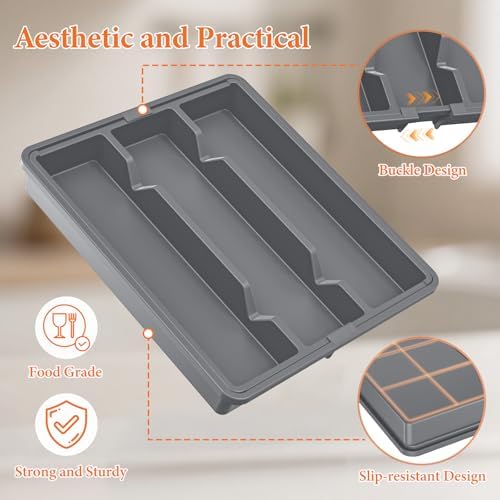 Large Expandable Silverware Drawer Organizer, Utensil Tray - Image 6