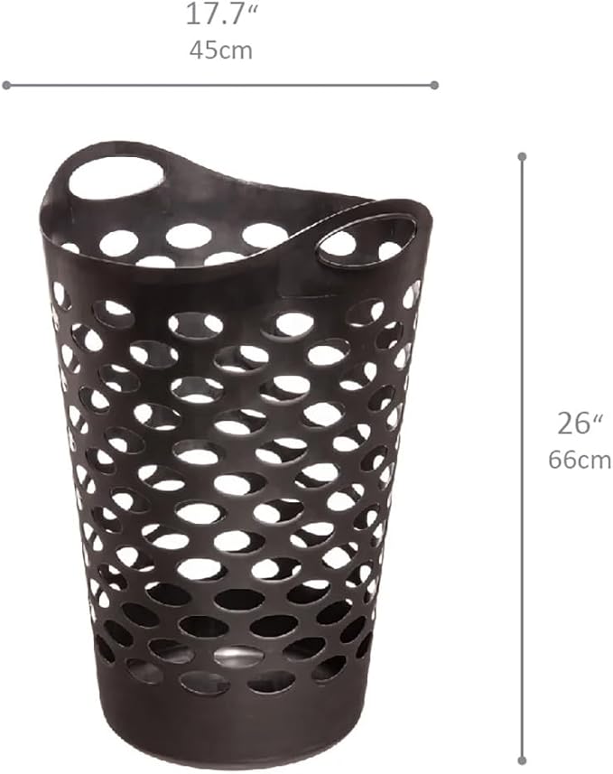 Flex Carrying Handles Laundry Hamper, Black
