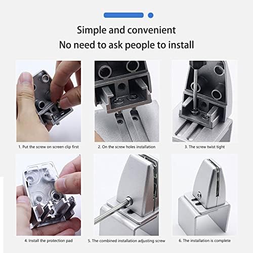 Aluminum Vertical Clamp Partition Board Acrylic Desk Divider Support Clamp for Clear Shield for Desktop Countertop Reception - Image 3