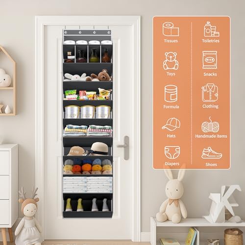 KYEVIS 10-Tier Large Size Over the Door Shoe Organizer, 20 Pairs Hanging Shoe Rack for Closet with Deep Pockets, Space-Saving Storage for Sneakers, Boots Heels (Grey) - Image 5