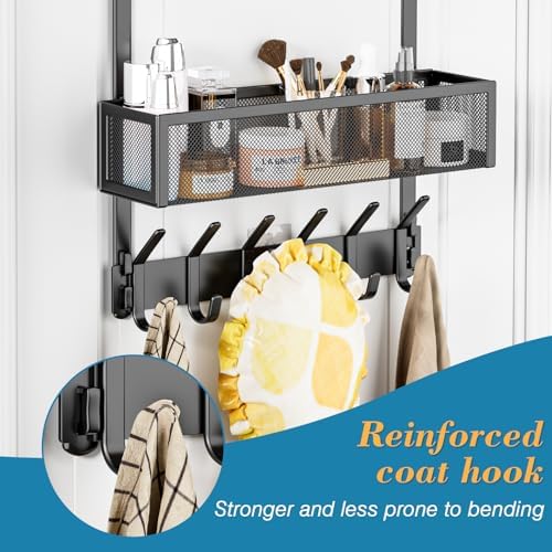 Over the Door Hooks,Door Hanger Organizer Fits Doors 1 3/4" Black - Image 4