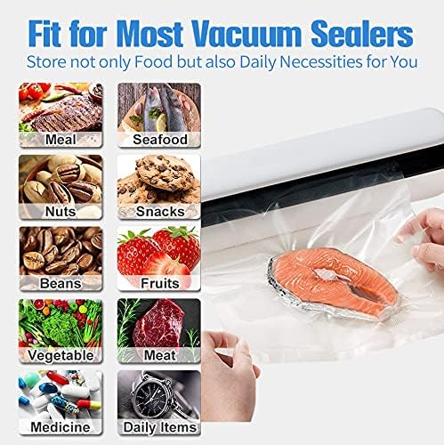 200 Vacuum Sealer Bags For Food, 8x12 Inch Thick BPA Free Vacuum Sealer Storage Bags, Compatible with All Vac Machines, Food Saver, Seal a Meal, Weston, Commercial Grade Precut Prep Sous Vide Bags - Image 5