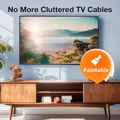 Delamu 157in Cord Covers for Wires on Wall, Cord Hider for 1 Cord, Paintable Cable Hider, Cable Management Wire Covers for Cords, W0.55 H0.4in, Grey - Image 6
