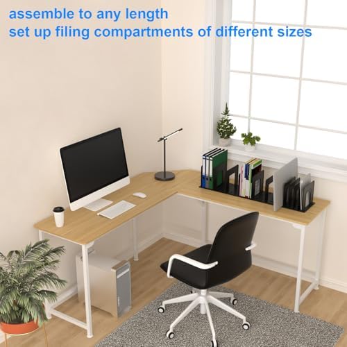 Adjustable File Sorter Accessories 6 Pieces Upright Plates, Expandable File Folder Holder Accessory, Desktop Binder Organizer, School Office File Organizer, Translucent Frosted - Image 4