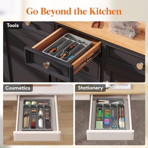 Lifewit Silverware Drawer Organizer Tray, Cutlery Storage for Kitchen - Image 6