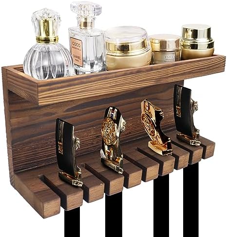 Yamahiko Belt Storage Organizer for Closet, Belt Hanger Wall Mounts with Double Shelving Platform, Belt Rack Holder Shelf for Closet Door, Wall Closet Organizer Tie Belt Hanger Rack for Men Women by Yamahiko