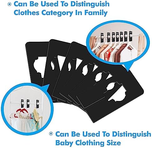 30 PCS Rectangular Closet Dividers with a Bonus Marker, Black Plastic Rectangle Clothing Size Dividers Writable and Reusable for Sorting Clothing Size, Color, Brand, Size 2” x 5.4’’ - Image 4