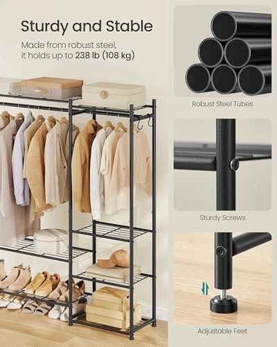 SONGMICS Portable Closet Wardrobe, Freestanding Clothing Rack - Image 4