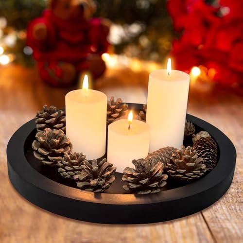 Black Wooden Decorative Trays for Kitchen Counter Living Room Centerpiece - Image 3