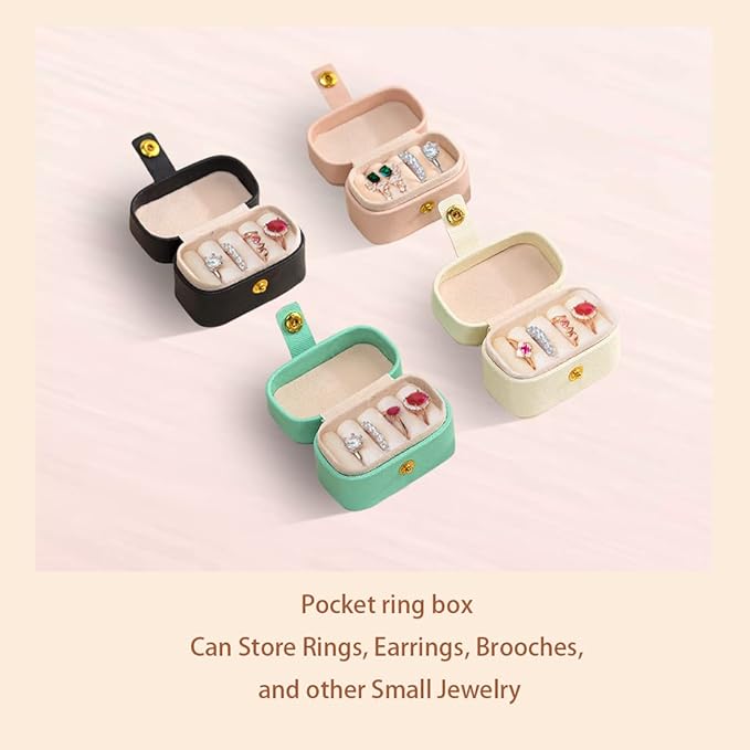 Travel Jewelry Ring Case,Small Jewelry Ring Box,Ring Holder,Mini Jewelry Case Portable Storage Case, for Women Girls, for Travel,Business,Wedding,Bridesmaid Gift(Blue)