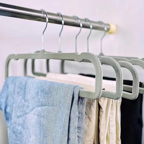 20 Pack Velvet Pants Hangers for Closet Space Saving, Thin Hanger (Grey) - Image 2