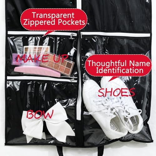 Blushtier 40" Cheer Uniform Garment Bag Cheerleading, Black,Dark Red - Image 3