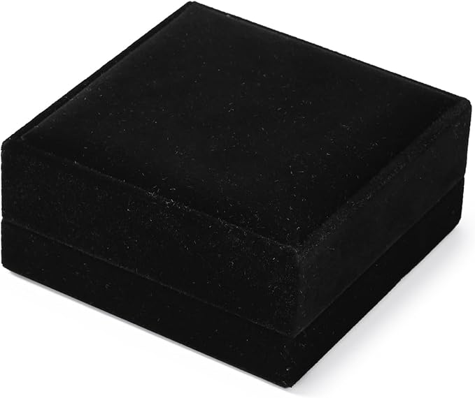 3 in 1 Velvet Jewelry Set Gift Box Earring Gift Box Ring Necklace Boxes Small Jewelry Storage Boxes for Travel Birthday Mother's Day Valentine's Day Gifts (Black)